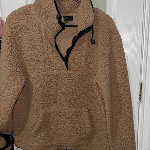 Love Tree Camel Zip Up Sherpa Sweater